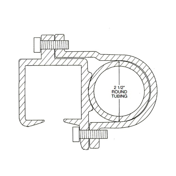 E/Z Slide Aluminum Round Frame Bolt on 2 1/2" ( 2 3/8" OD) Cantilever Gate Track 22' 6" Long - IGD-101-AB-22