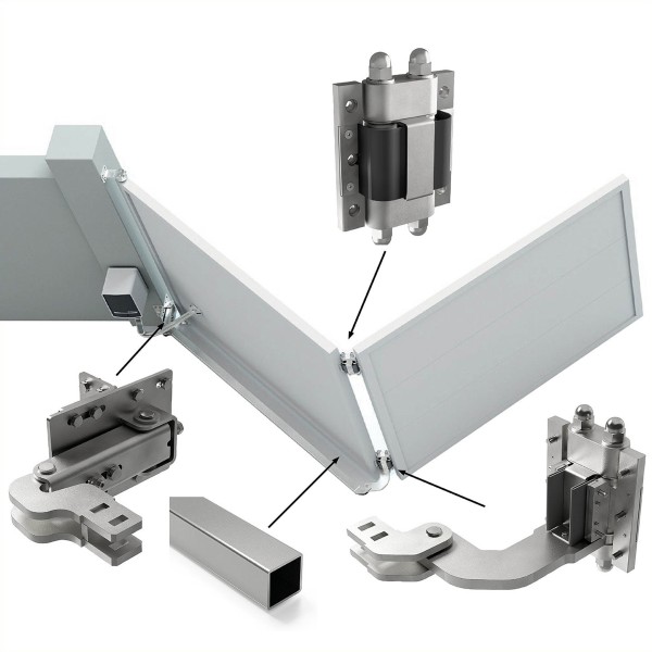 DuraGates Albatros Bi-Folding Swing Gate Hardware Package For Double Gates (Up To 52 ft Opening) (Kits)