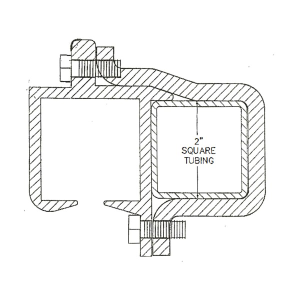 E/Z Slide Aluminum Square Frame Bolt on 2"  x 2" Cantilever Gate Track - 15' 3"