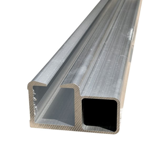 E/Z Slide Aluminum Square Weld in Place Frame and Track for Overhead Applications - 10' - IGD-104-TR-10