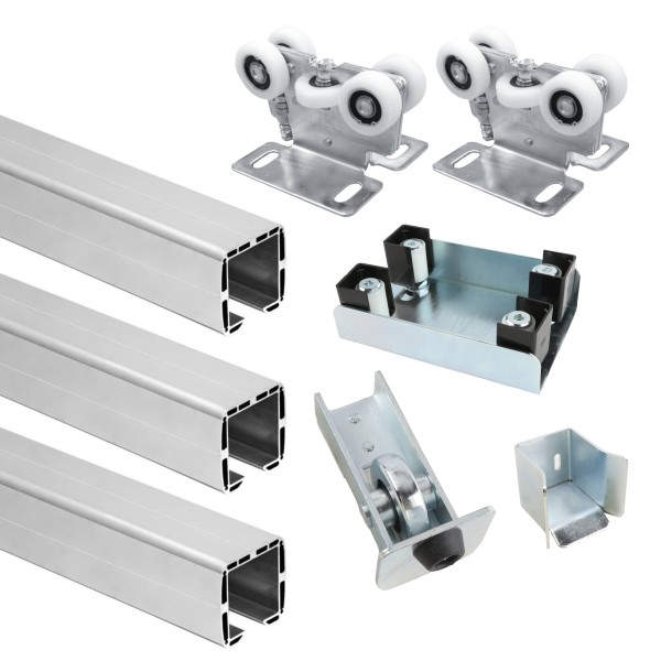 DuraGates Pre-Made Cantilever Gate Kit With Three 6' 6" Track Sections For Lightweight Gates Up To 13' Long And Up To 660 lbs - CGS-KIT150-6M