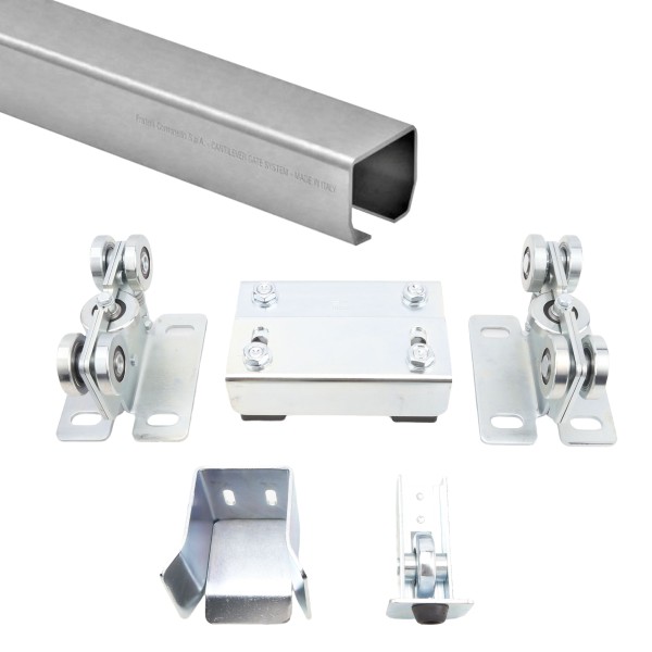 DuraGates Cantilever Gate Hardware Kit With 19' 8" Track For Lightweight Gates Up To 13' Long - CGS-KIT150-6M
