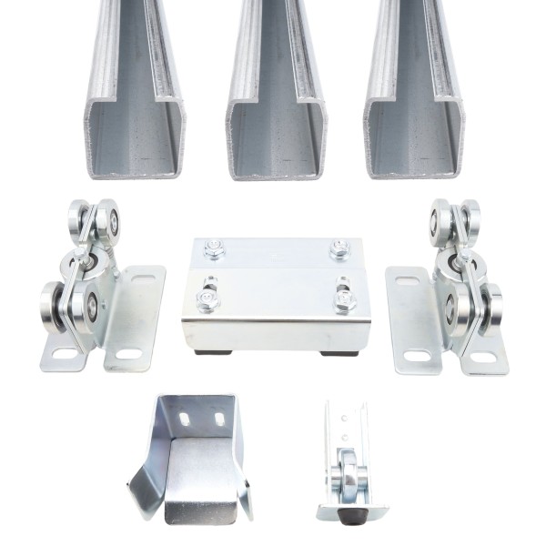 DuraGates Cantilever Gate Hardware Kit With Three 6' 6" Track Sections For Lightweight Gates Up To 13' Long - CGS-KIT150