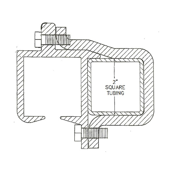 E/Z Slide Aluminum Square Frame Bolt on 2"  x 2" Cantilever Gate Track - 15' 3"