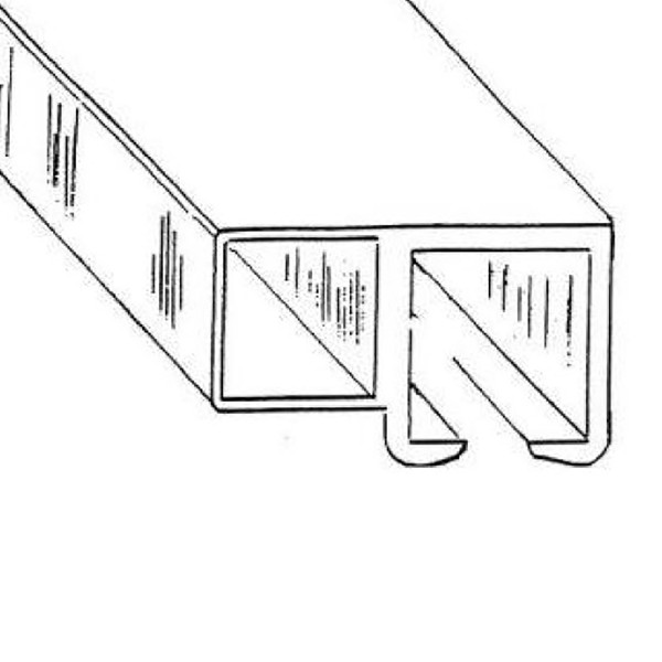 E/Z Slide Aluminum Square Weld in Place Frame and Track for Overhead Applications - 15' 3"
