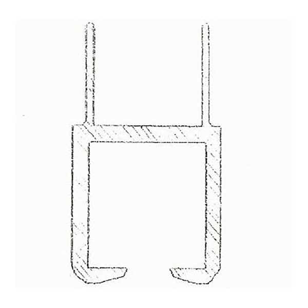 E/Z Slide Aluminum Square Bottom Track Assembly for 2" x 2" Cantilever Gate Track - 10' 