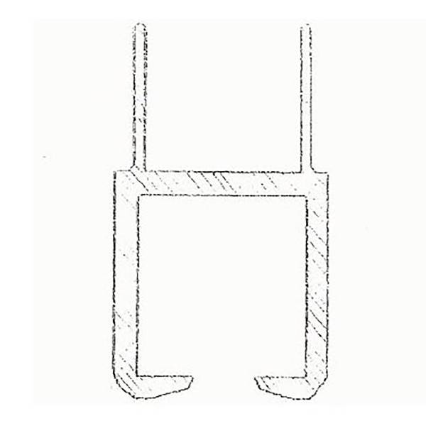 E/Z Slide Aluminum Square Bottom Track Assembly for 2" x 2" Cantilever Gate Track - 11' 3" 