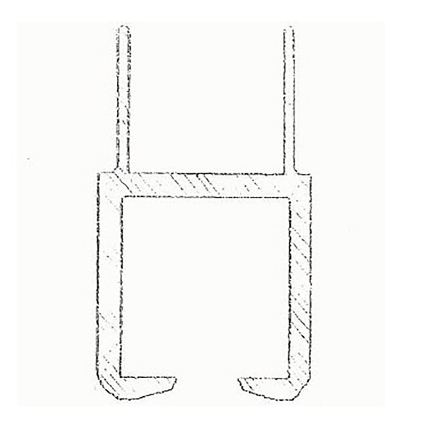 E/Z Slide Aluminum Square Bottom Track Assembly for 2" x 2" Cantilever Gate Track - 13' 3"