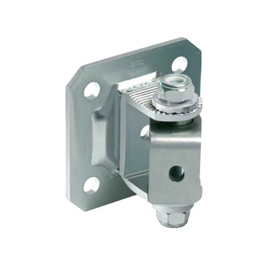 Duragates 3-3/4" x 2-13/16" Adjustable Steel Hinge w/ U-Bolt & 4" Sq. Bolt-On Backplate - 100PST-G