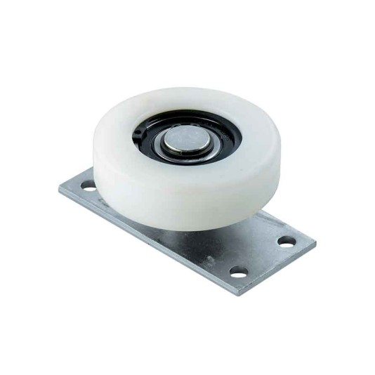 Duragates Guide Roller w/ 2-3/8" Diameter Nylon Wheel & Ground Mount Mounting Plate - 248-60