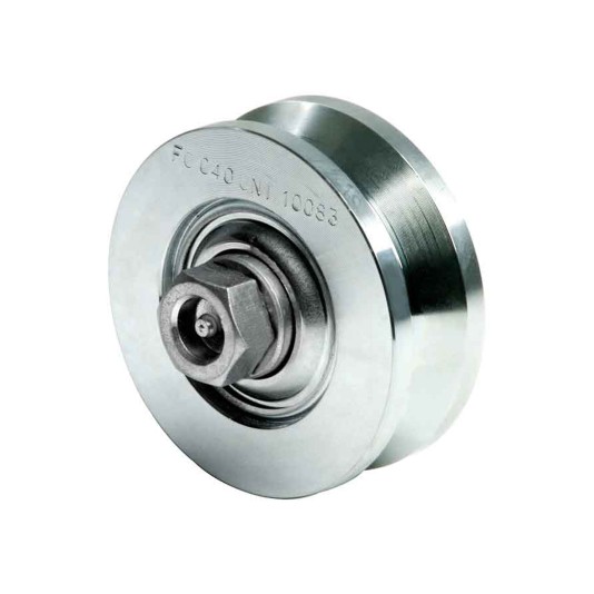 Duragates Galvanized 4" V-Groove Twin Wheel with 2 Bearings - 322V-100-C-44