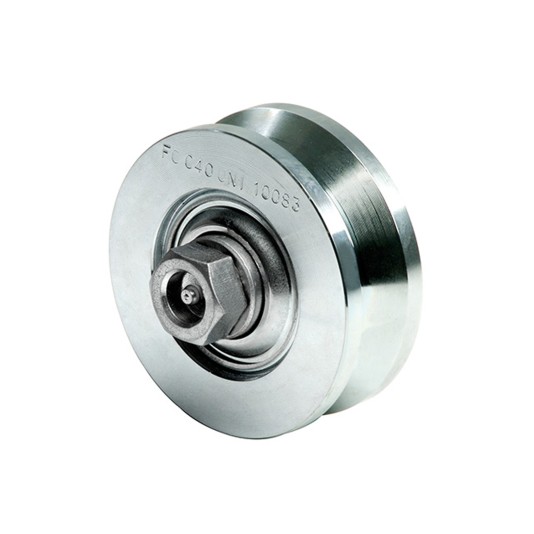 DuraGates 1-1/2" x 8" V-Groove Wheel w/ 2 Bearings & Grease Zerk