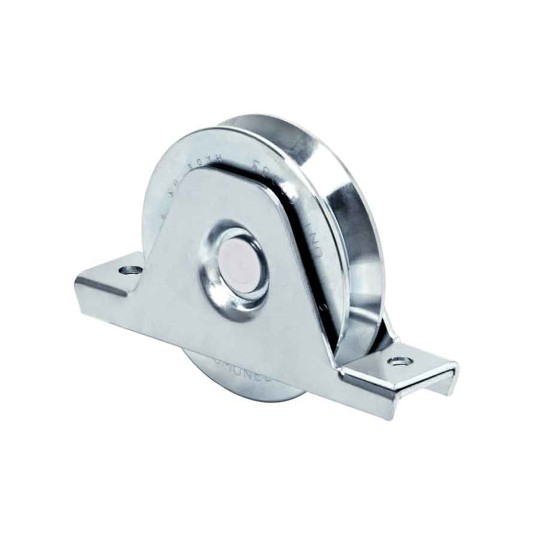 Duragates Stainless Steel 4" V-Groove Recessed Single Wheel with 1 Bearing - 335IV-100