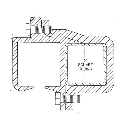 E/Z Slide Aluminum Square Frame Bolt on 2"  x 2" Cantilever Gate Track - 15' 3"