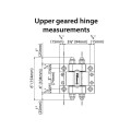 Large Albatros Power Transfer Kit for gate opening no more than 26FT: Includes 2 geared hinges & post bracket