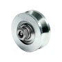 4" V-Groove Wheel, 2 Bearings, w/Grease Zerk, 1-7/16" wide, Galvanized