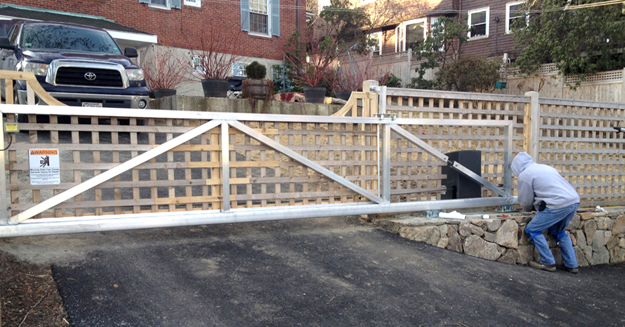 cantilever gate installation